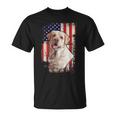 Yellow Labrador Labs Patriotic American Flag Dog 4Th Of July T-Shirt