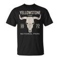 Yellowstone National Park Bison Skull Buffalo Vintage T-Shirt