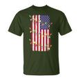 Christmas Lights Usa Flag Patriotic Veteran Christmas T-Shirt