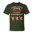 Cute 2021 Triplets Christmas Pregnancy New Baby Reveal Elf T-Shirt