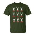 Christmas Santa Reindeer List Pajamas For Deer Hunters T-Shirt