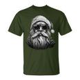 Cool Santa Face Hipster With Beard & Glasses Christmas T-Shirt