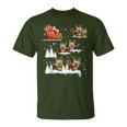 Yorkie Christmas Pajama Santa Reindeer T-Shirt