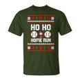 Ho Ho Home Run Baseball Santa Claus Ugly Christmas T-Shirt