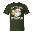 It's The Most Wonderful Time For A Beer Christmas Santa T-Shirt