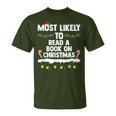 Most Likely To Read A Book On Christmas Matching Family T-Shirt