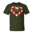 Merry Christmas Candy Cane Hearts T-Shirt