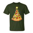 Pizza Christmas Tree Lights Xmas Boys Crustmas Pepperoni T-Shirt