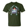 Santa Crab Clause Coastal Beach Christmas July Claws T-Shirt