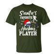 Santa's Favorite Hockey Player Christmas Pajama Hockey Xmas T-Shirt