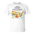 All 63 Us National Parks Map US National Park Hiking Map T-Shirt