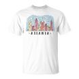 Atlanta Skyline Multi Color Watercolors Souvenir Atl Georga T-Shirt