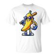 Banana Playing Baseball Fruit Lover Baseball Player T-Shirt