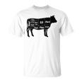 Beef Butcher Cow Cuts Diagram T-Shirt