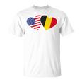 Belgium Usa FlagHeart Belgian Americans Love Cute T-Shirt