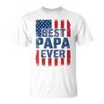Best Papa Ever Us American Flag For Father's Day Men T-Shirt