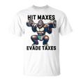 Bigfoot Gym Weightlifting Hit Maxes Evade Taxes Workout T-Shirt