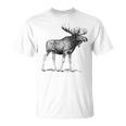 Bull Moose Cool Moose Drawing Moose Sketch T-Shirt