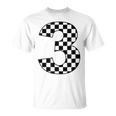 Checkered Birthday 3 Three Race Car 3Rd Birthday Racing Car T-Shirt