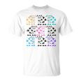 Cows Cows Cows Pink Blue Black Yellow Aqua Purple Cows T-Shirt