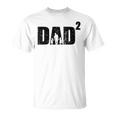 Damen Dad Hoch 2 Zweifacher Papaater Zwei Töchter Mit-Ausschnitt T-Shirt