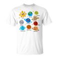 Divertido Pijama Con Sistema Solar Diseño De Astrónomos Camiseta unisex