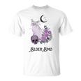 Elder Emo Goth Cat And Moon Purple New Age Witchy Gothic T-Shirt