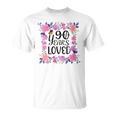 Floral 90Th Birthday Present 90 Years Loved T-Shirt