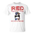 On Friday We Wear Red Friday Military Support Troops Us Flag T-Shirt