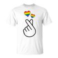 Gay Pride Month Human Lgbtq Korean Finger Heart K-Pop Love T-Shirt