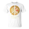 Give Pizza Chance Pizza Pun With Peace Logo Sign T-Shirt