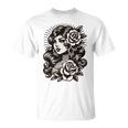 Gypsy Lady Vintage Tattoo Style T-Shirt