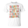 Happy Last Day Of Preschool Cute Groovy Prek Teacher Student T-Shirt