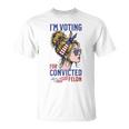I'm Voting For A Convicted Felon In 2024 Women Messy Bun T-Shirt