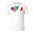 Italy Usa FlagHeart Italian American Love T-Shirt