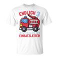 Kinder Jetzt Bin Ich Einsatzleiter Endlich 3 Jahre Boys Fire Brigade T-Shirt