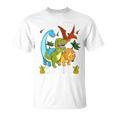 Kinder Schulkind 2024 Dinosaurier Schulanfang Dino Einschulung T-Shirt