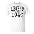 Legend Established 1940 Vintage Born In 1940 Birthday T-Shirt