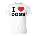 I Love Dogs Amante De Los Perros Retro I Heart Dogs Camiseta unisex