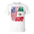 Mexican Roots Half American Flag Mexico T-Shirt