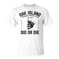 Oak Island Treasure Hunting Club Vintage Skull And Crown Mys T-Shirt