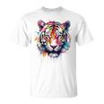 Obra De Arte De Tigre Colorido Animal Arte Tigre Camiseta unisex