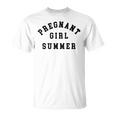 Pregnant Girl Summer Beach Pregnancy Announcement T-Shirt