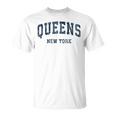 Queens New York Ny Vintage Varsity Sports Navy T-Shirt