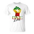 Rasta Reggae One Love Reggae Roots Handfist Reggae Flag T-Shirt