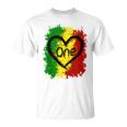 Reggae Heart One Love Rasta Reggae Music Jamaica Vacation T-Shirt