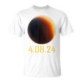 Road Atlas For The Total Solar Eclipse Of 2024 April 8 Path T-Shirt