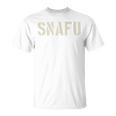Snafu Military Slang Stencil Look Letters T-Shirt