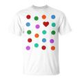 Spotty Dots Spots & Heart Yellow Men Women Children Spot T-Shirt