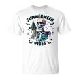 Summerween Vibes Skeleton Ice Cream Summer Vacation T-Shirt